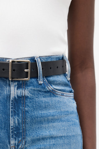 Lanvin Black Leather Studded Belt