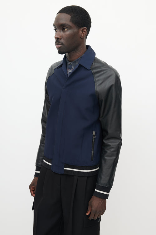 Lanvin Black 
Navy Leather Jacket