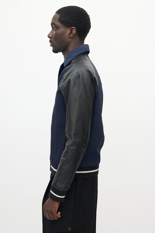 Lanvin Black 
Navy Leather Jacket