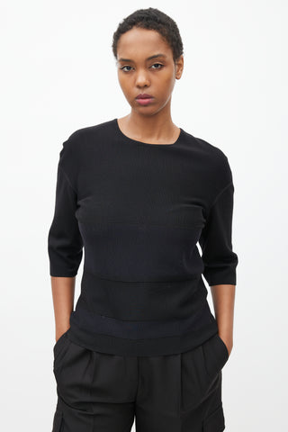 Lanvin Black 
Navy Panelled Zip Top