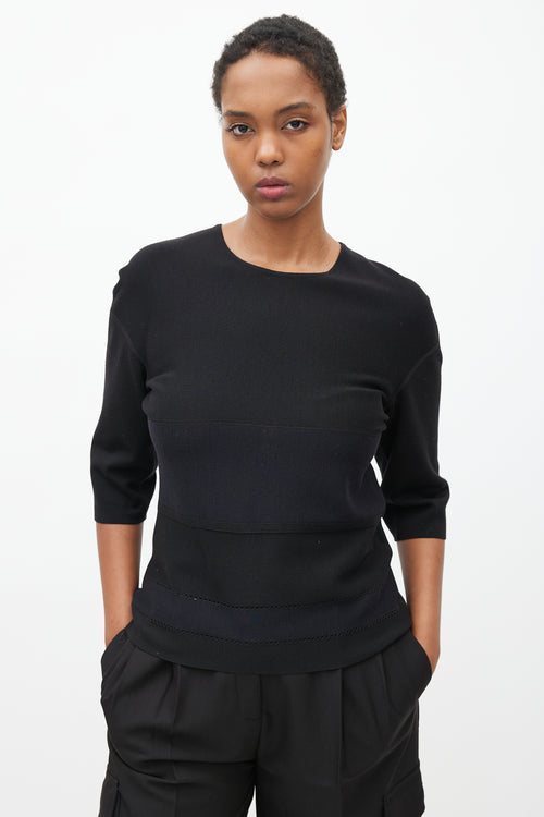 Lanvin Black 
Navy Panelled Zip Top