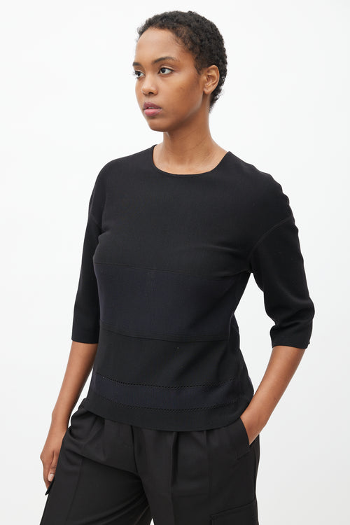 Lanvin Black 
Navy Panelled Zip Top