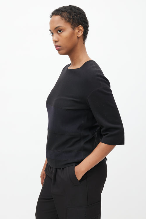 Lanvin Black 
Navy Panelled Zip Top