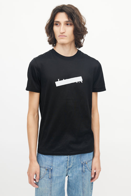 Lanvin Black Reflective Logo T-Shirt