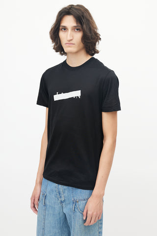 Lanvin Black Reflective Logo T-Shirt