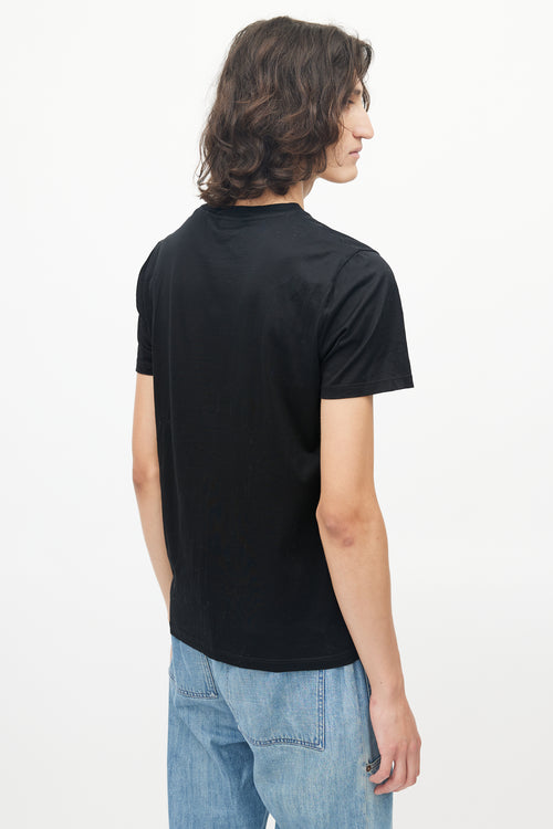 Lanvin Black Reflective Logo T-Shirt