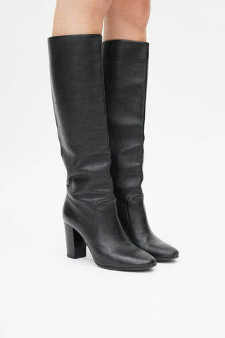 Lanvin Black Leather Knee High Boot