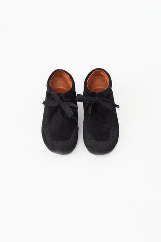 Lanvin Black Suede Moc Loafer