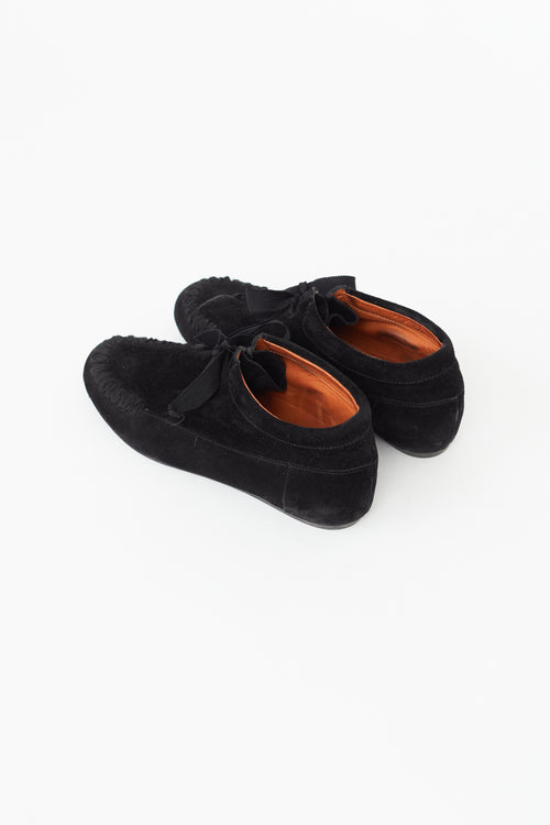 Lanvin Black Suede Moc Loafer