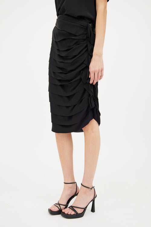 Lanvin Black Tiered Ruffle Skirt