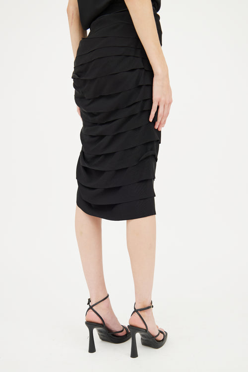 Lanvin Black Tiered Ruffle Skirt