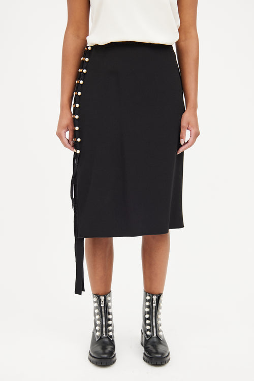 Lanvin Black Pearl 
Slit Detail Skirt