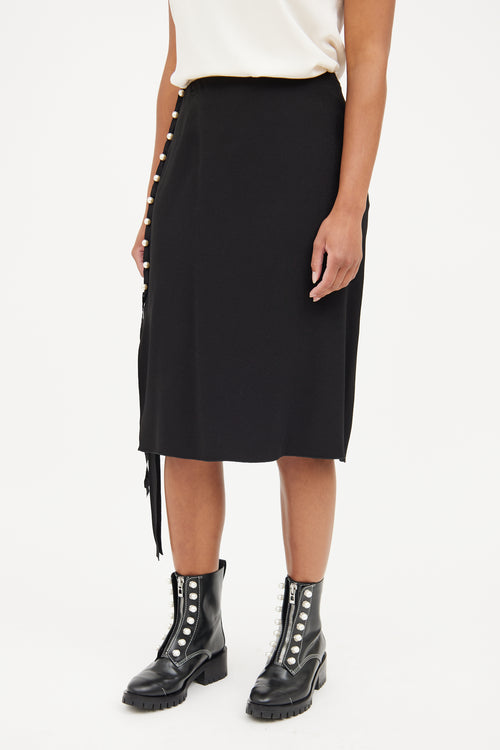 Lanvin Black Pearl 
Slit Detail Skirt