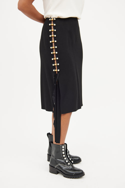 Lanvin Black Pearl 
Slit Detail Skirt