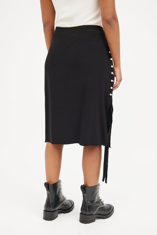 Lanvin Black Pearl 
Slit Detail Skirt