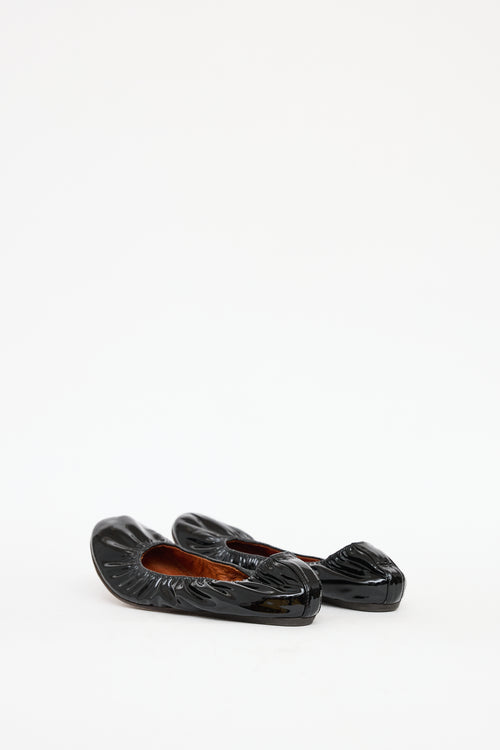 Lanvin Black Patent Leather Ballerina Flat