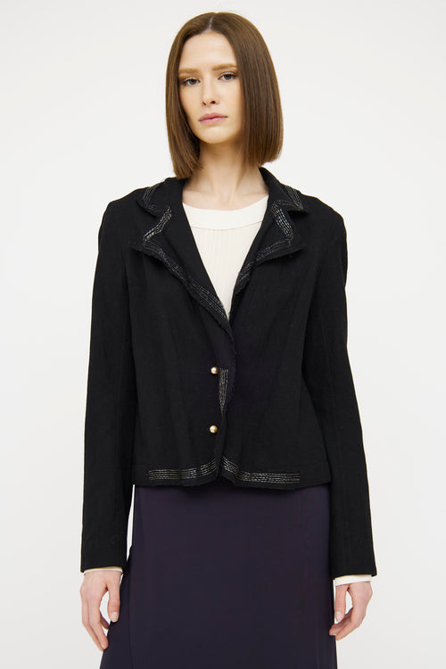 Lanvin Black Applique Button Blazer