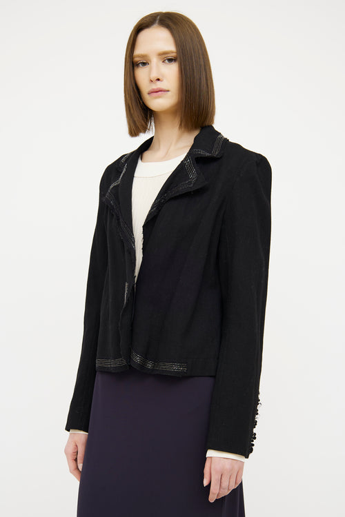 Lanvin Black Applique Button Blazer