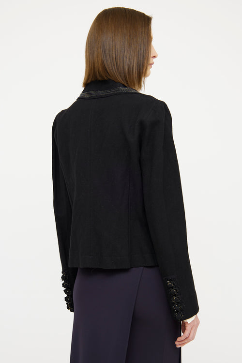 Lanvin Black Applique Button Blazer