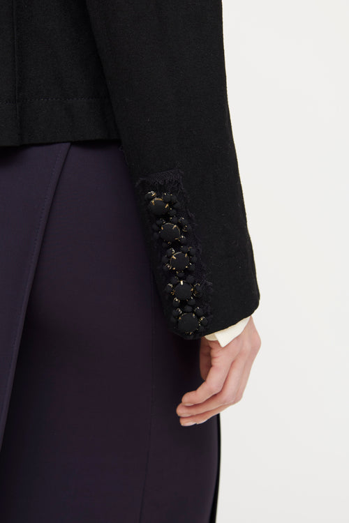 Lanvin Black Applique Button Blazer