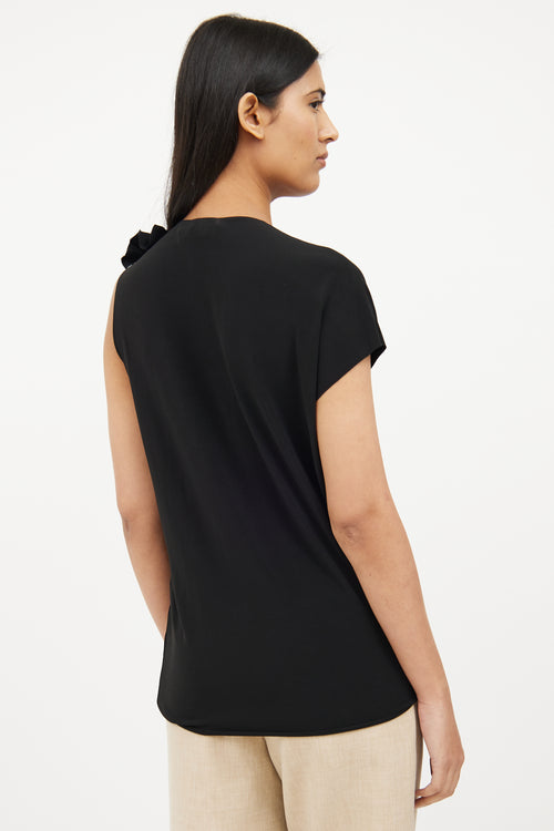 Black Draped Sleeveless Top