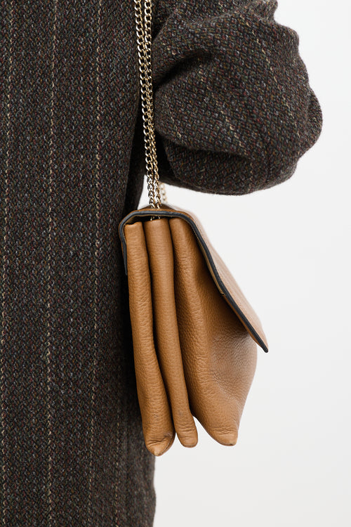 Brown Leather Tassel Shoulder Bag