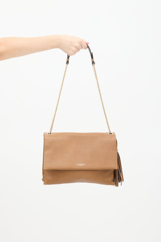 Brown Leather Tassel Shoulder Bag