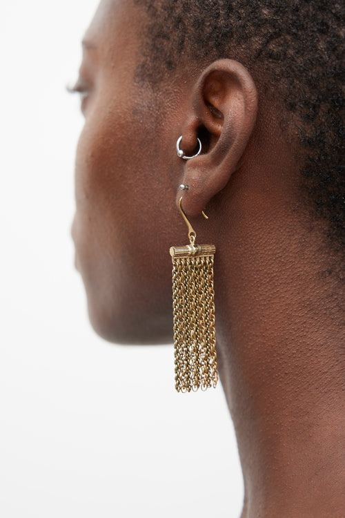 Lanvin Gold Chain Fringe Earrings