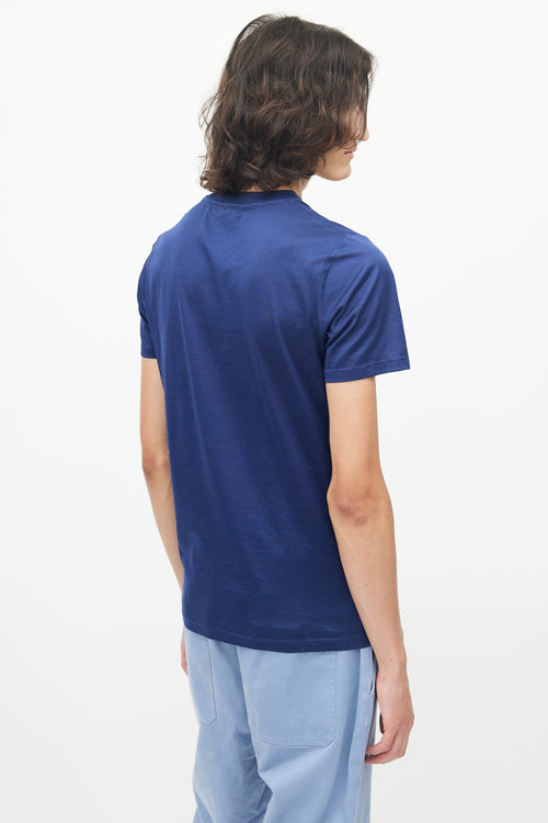 Lanvin Navy Embroidered Patched T-Shirt