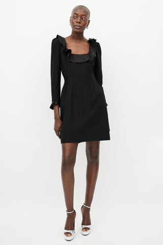 Lanvin Pre-Fall 2011 Black Ruffle Midi Dress