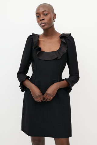 Lanvin Pre-Fall 2011 Black Ruffle Midi Dress