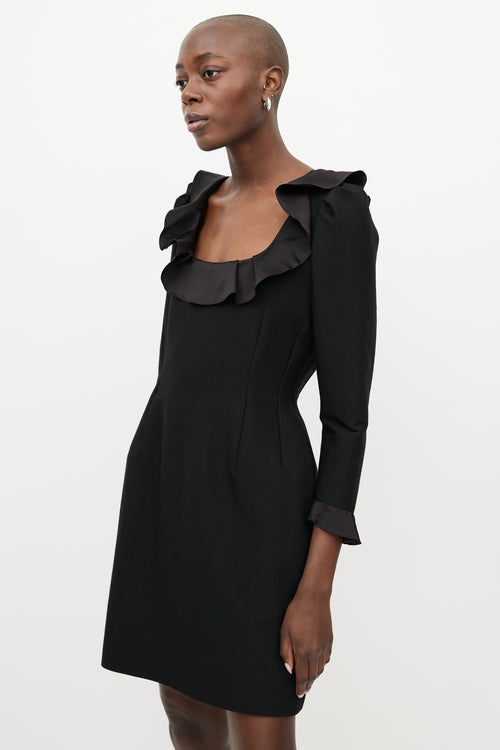 Lanvin Pre-Fall 2011 Black Ruffle Midi Dress