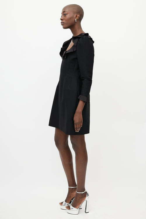 Lanvin Pre-Fall 2011 Black Ruffle Midi Dress