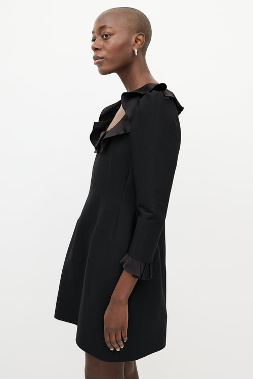 Lanvin Pre-Fall 2011 Black Ruffle Midi Dress