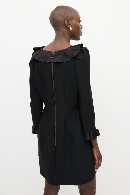 Lanvin Pre-Fall 2011 Black Ruffle Midi Dress