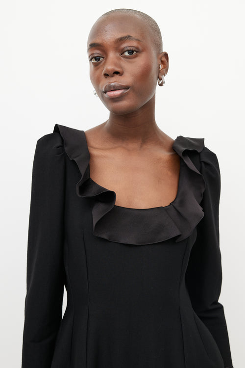 Lanvin Pre-Fall 2011 Black Ruffle Midi Dress