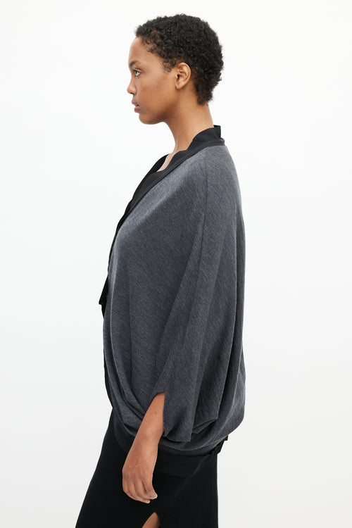 Lanvin Pre-Fall 2012 Dark Grey Wool Cape