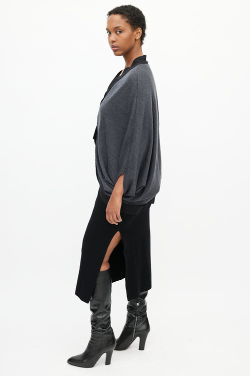 Lanvin Pre-Fall 2012 Dark Grey Wool Cape