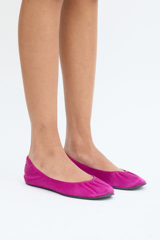 Lanvin Purple Satin Ballet Flat