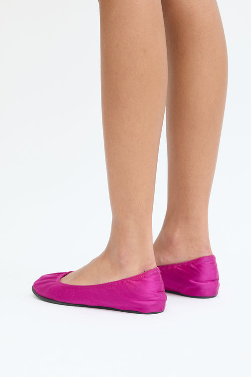 Lanvin Purple Satin Ballet Flat