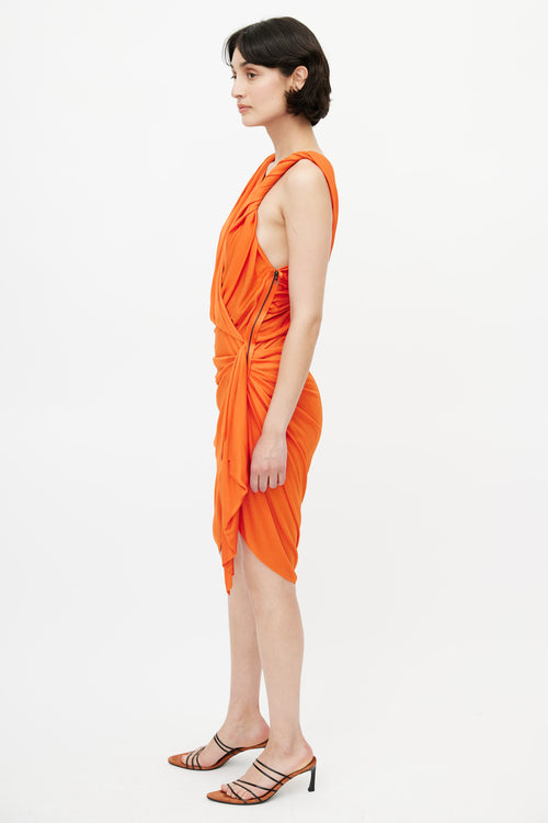 Lanvin Spring 2012 Orange Draped Gathered Dress