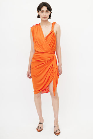 Lanvin Spring 2012 Orange Draped Gathered Dress