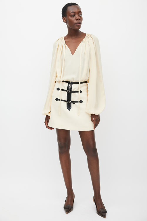 Lanvin Spring 2012 Beige Silk Pleated Blouse