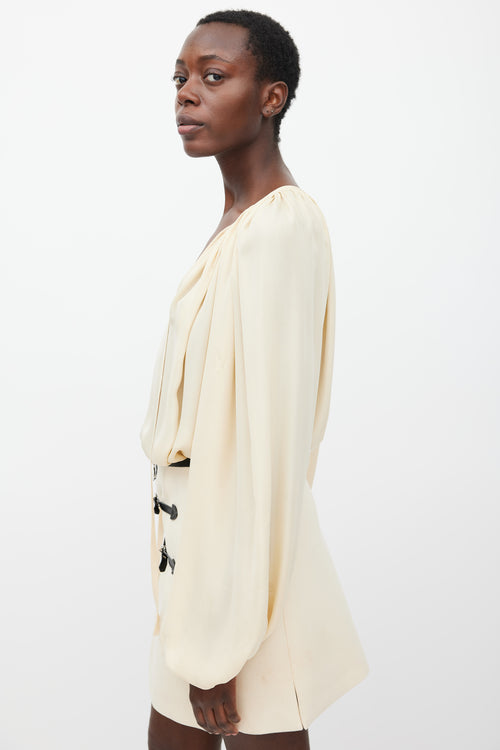 Lanvin Spring 2012 Beige Silk Pleated Blouse