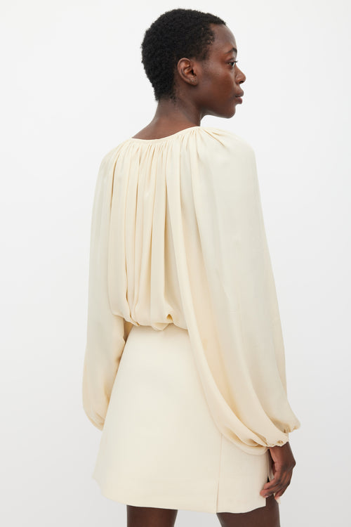 Lanvin Spring 2012 Beige Silk Pleated Blouse