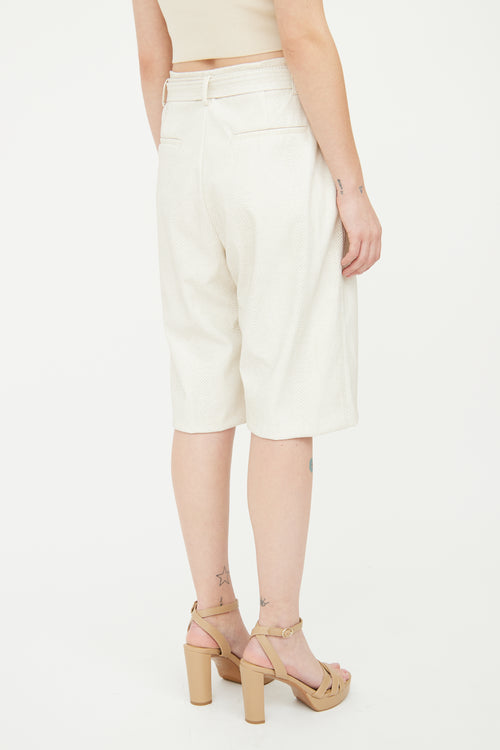 LAPOINTE Cream Embossed Shorts