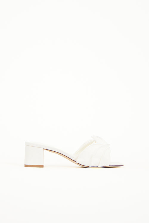 Larroudé Brigitte Raffia Ruffle Mule