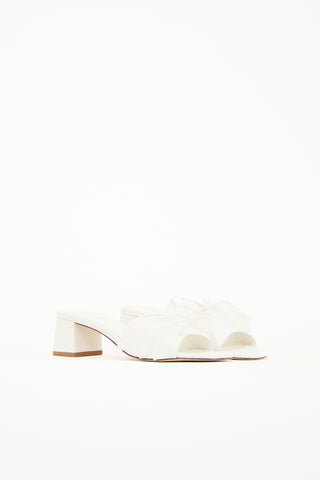 Larroudé Brigitte Raffia Ruffle Mule