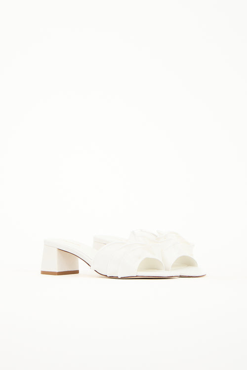 Larroudé Brigitte Raffia Ruffle Mule