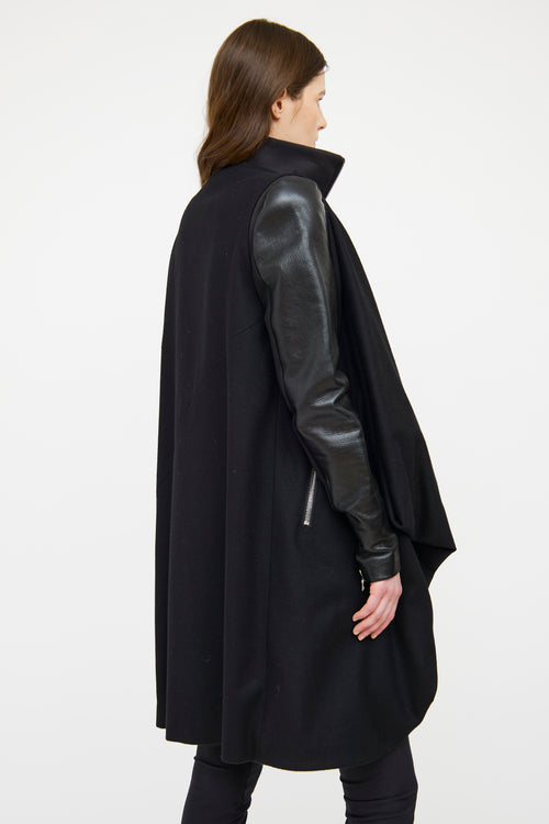 Lauren Bagliore Black Leather Sleeve Coat